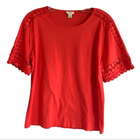 J. CREW Lace Trim Sleeve Top - Picture 3 of 10